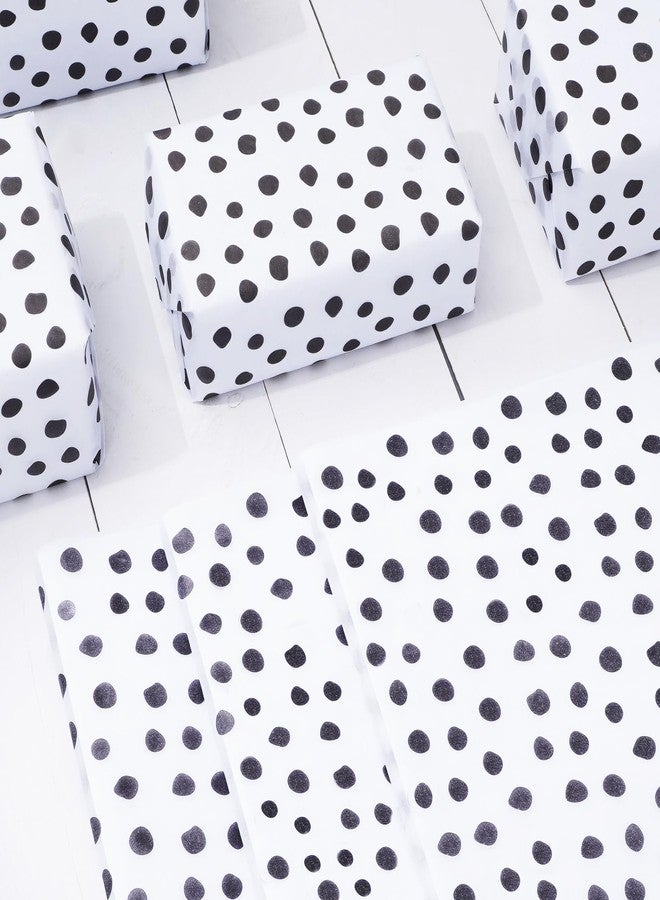 Whaline 100Pcs White Black Dot Tissue Paper Gift Wrapping Paper DIY Art Craft Paper for Birthday Wedding Baby Shower Party Gift Decor, 14 x 20 Inch - Image 3